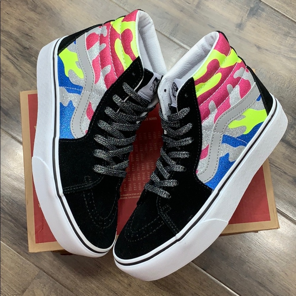 •VANS Sk-8-HI PLATFORM 2 After Dark CAMO/True White - Picture 8 of 16